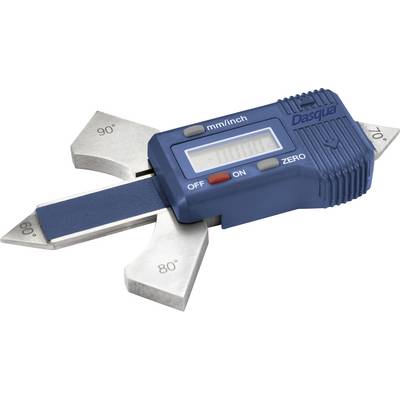 A blue digital protractor with an integrated display for measuring angles in degrees. The device shows '70.0' degrees.