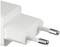 White, rectangular charger with European plug pins, suitable for electronic devices.
