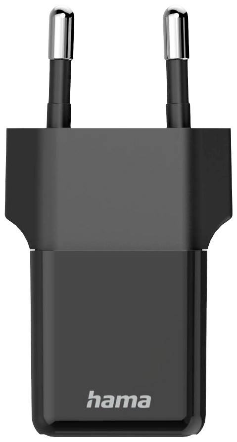 A black charger with two plugs, brand 'Hama', pictured on a white background.
