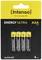 Four AAA alkaline batteries by Intenso on a black background with yellow packaging. Text: 'Energy Ultra'.