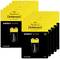 Nine yellow packets of Intenso Energy Ultra 9V alkaline batteries, with one battery per packet, arranged in a stack.