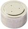 A small, round microphone in silver with three holes and a plus sign in the centre.