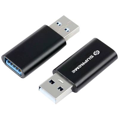 Two USB drives, black casing, one with a 'SUPREME' logo. Both showing USB plugs and ports.