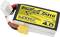 Yellow LiPo battery by Tattu, 1400 mAh, 4 cells, 14.8V, for RC devices. Black and yellow label with version number 4.0.