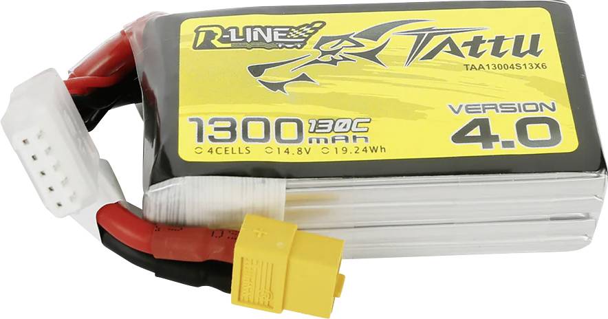Image of Tattu Scale model battery pack (LiPo) 14.8 V 1300 mAh No. of cells: 4 130 C Block XT60