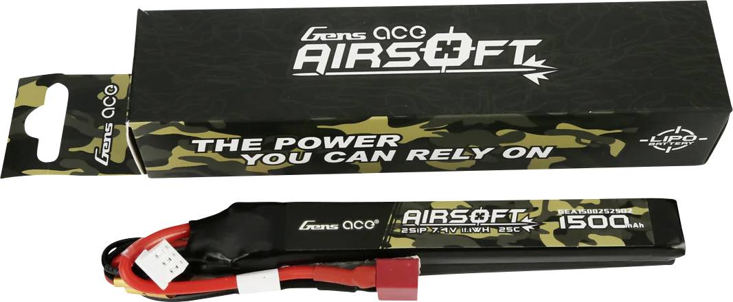 Image of Gens ace Scale model battery pack (LiPo) 7.4 V 1500 mAh No. of cells: 2 25 C Flat T plug