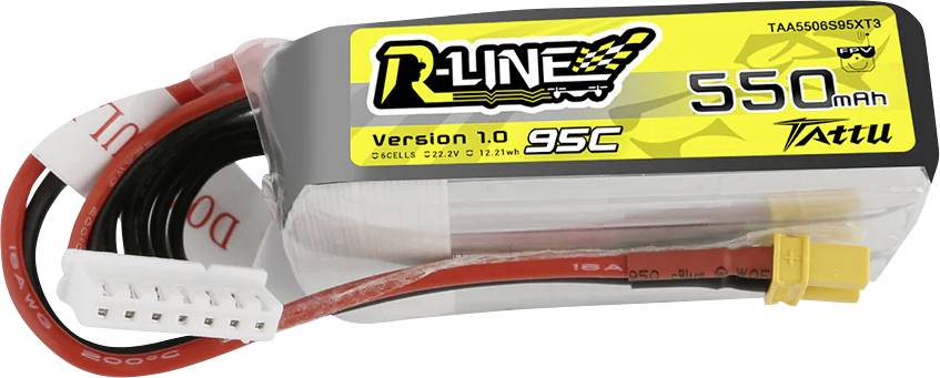 Image of Tattu Scale model battery pack (LiPo) 22.2 V 550 mAh No. of cells: 6 95 C Block XT30