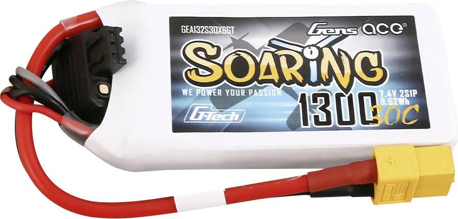 Image of Gens ace Scale model battery pack (LiPo) 7.4 V 1300 mAh No. of cells: 2 30 C Block XT60