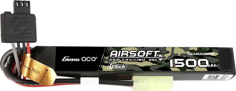 Gens ace Scale model battery pack (LiPo) 7.4 V 1500 mAh No. of cells: 2 25 C Block Mini Tamiya