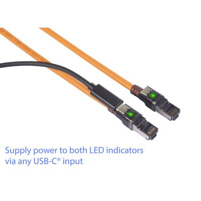 Renkforce RJ45 Network cable, patch cable CAT 6A S/FTP 0.50 m Orange Port scanner function, Halogen-free, Flame-retardan-4