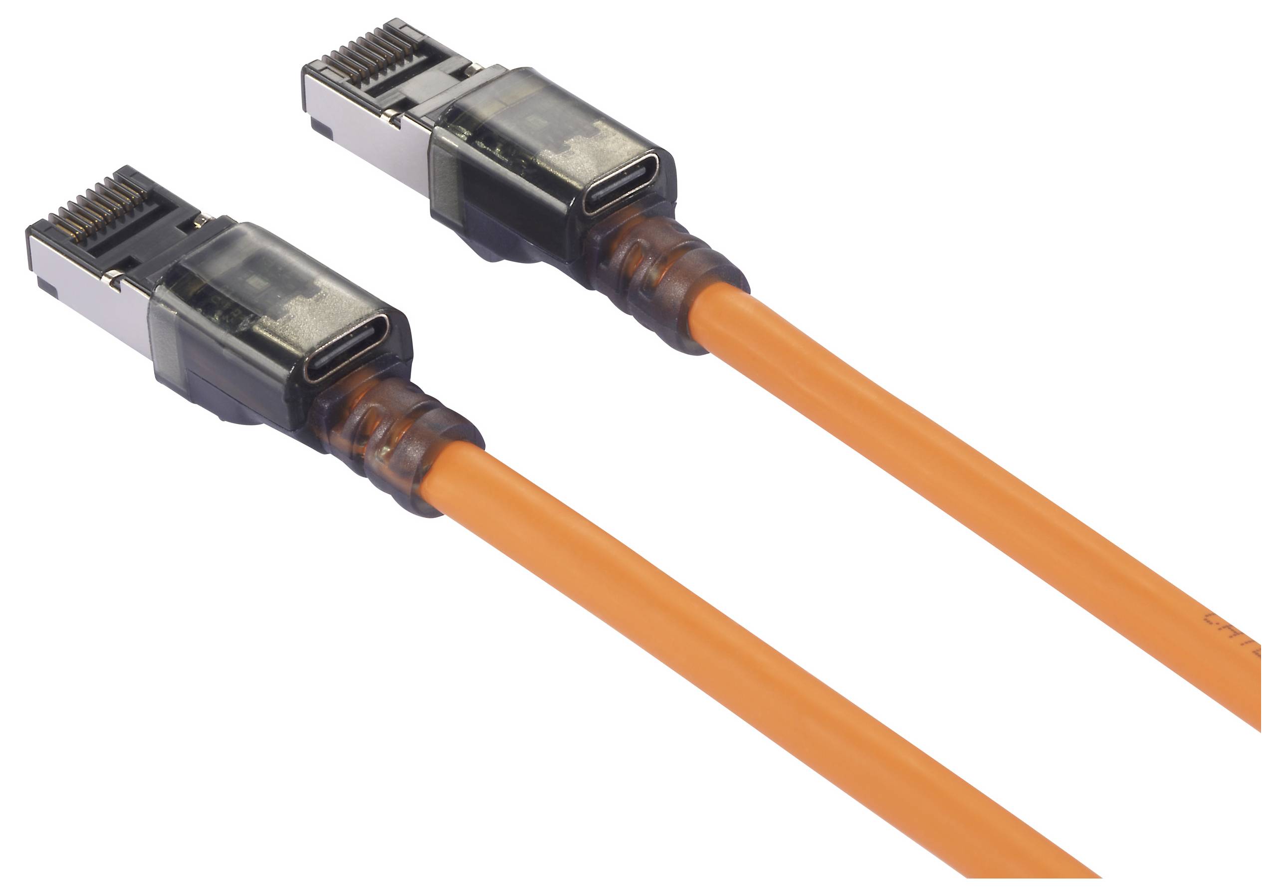 Renkforce RJ45 Network cable, patch cable CAT 6A S/FTP 2.00 m Orange Port scanner function, Halogen-free, Flame-retardant 1 pc(s)