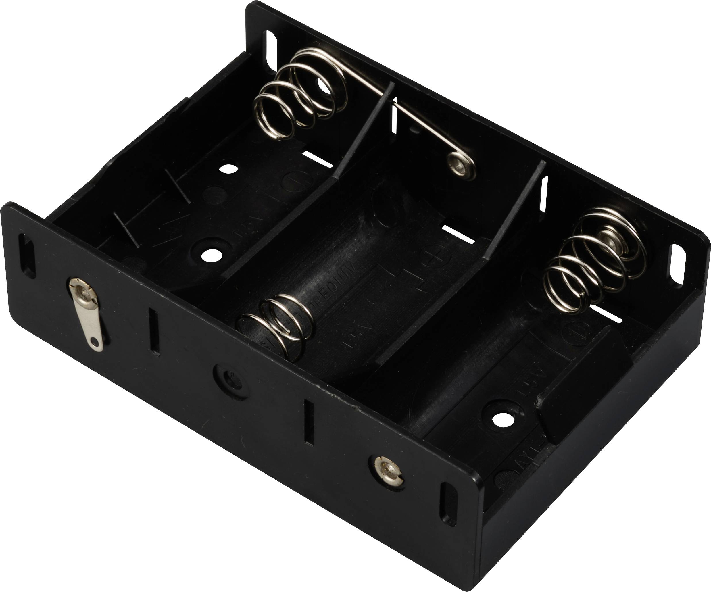 TRU COMPONENTS TC-13220480 Battery tray 3x D Solder lug (L x W x H) 105 x 72 x 31 mm