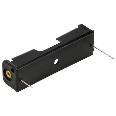 A black, rectangular plastic casing with side metal pins and a small hole in the centre.