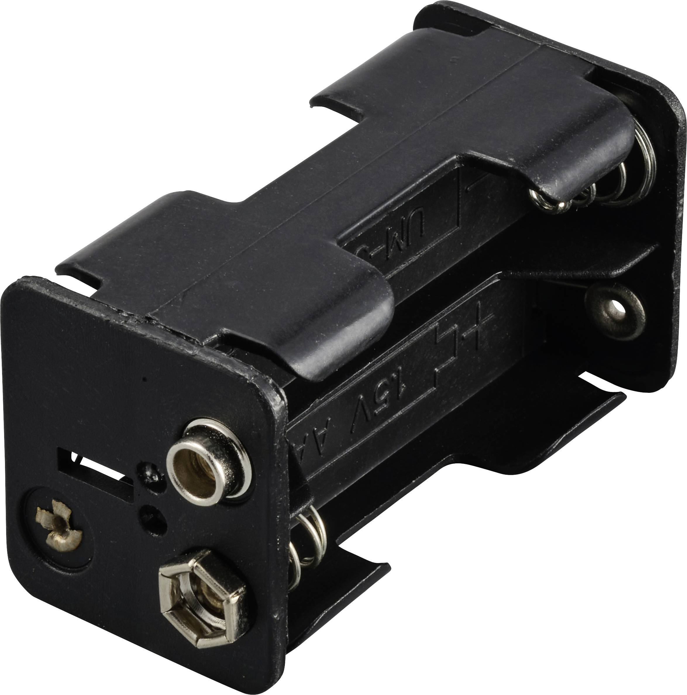 TRU COMPONENTS TC-13220540 Battery tray 4x AA Stud and socket (L x W x H) 61 x 32 x 29 mm