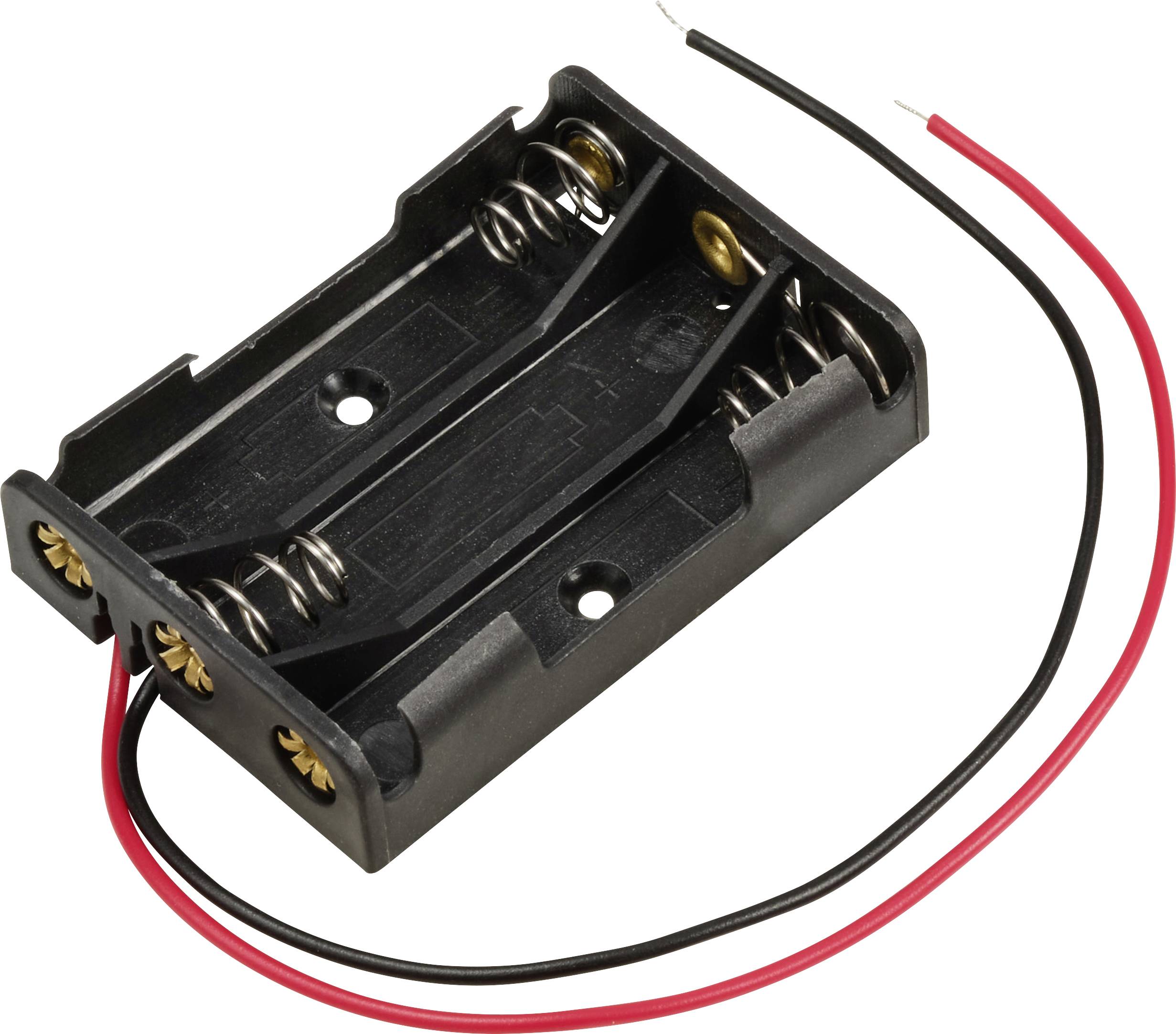 TRU COMPONENTS TC-13220668 Battery tray 3x AAA Cable (L x W x H) 51 x 35 x 12 mm