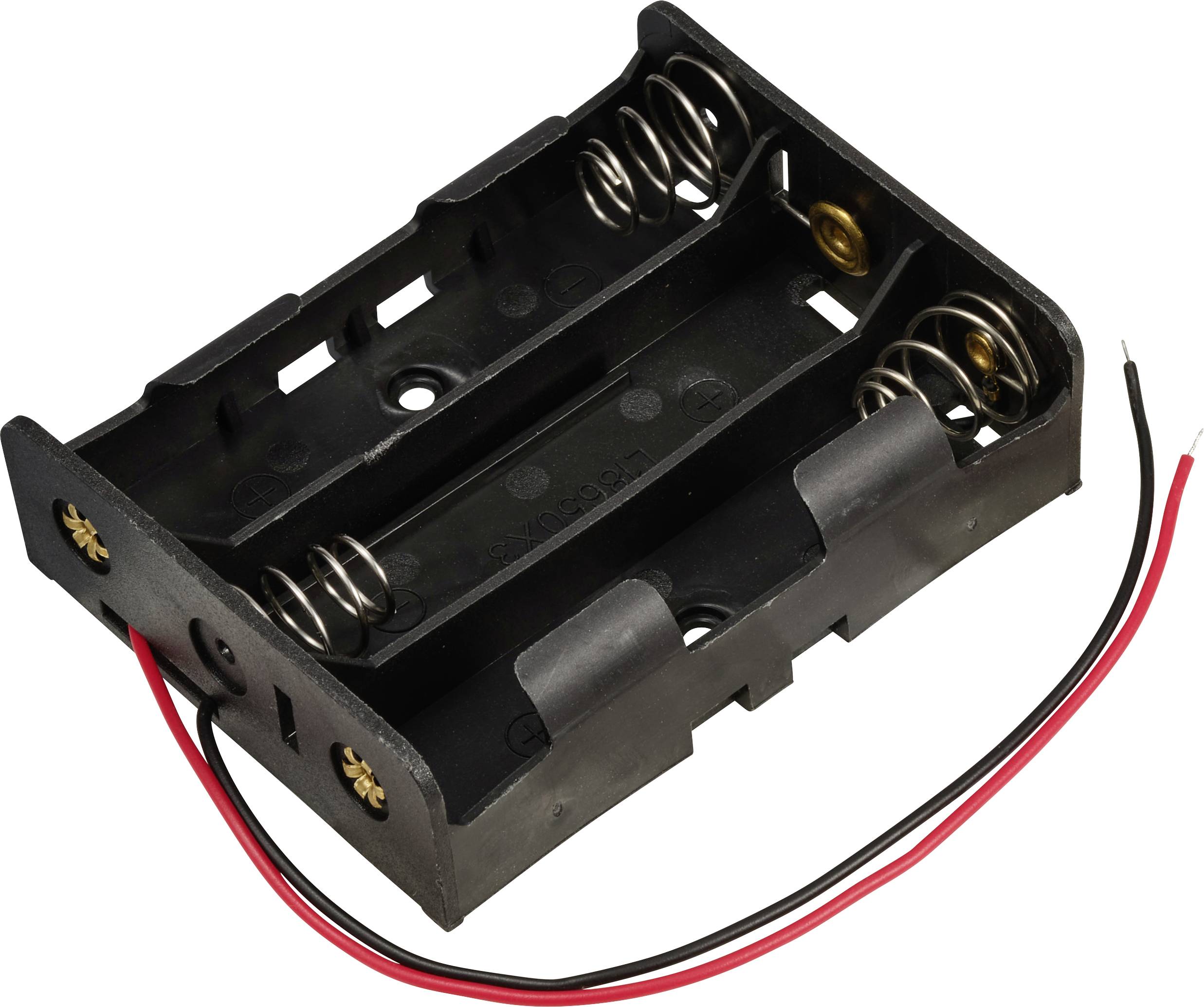 TRU COMPONENTS TC-13220708 Battery tray 3x 18650 Cable (L x W x H) 76 x 59 x 21 mm