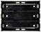 A black plastic battery holder with space for eight batteries. Metal contacts visible at the top and bottom.