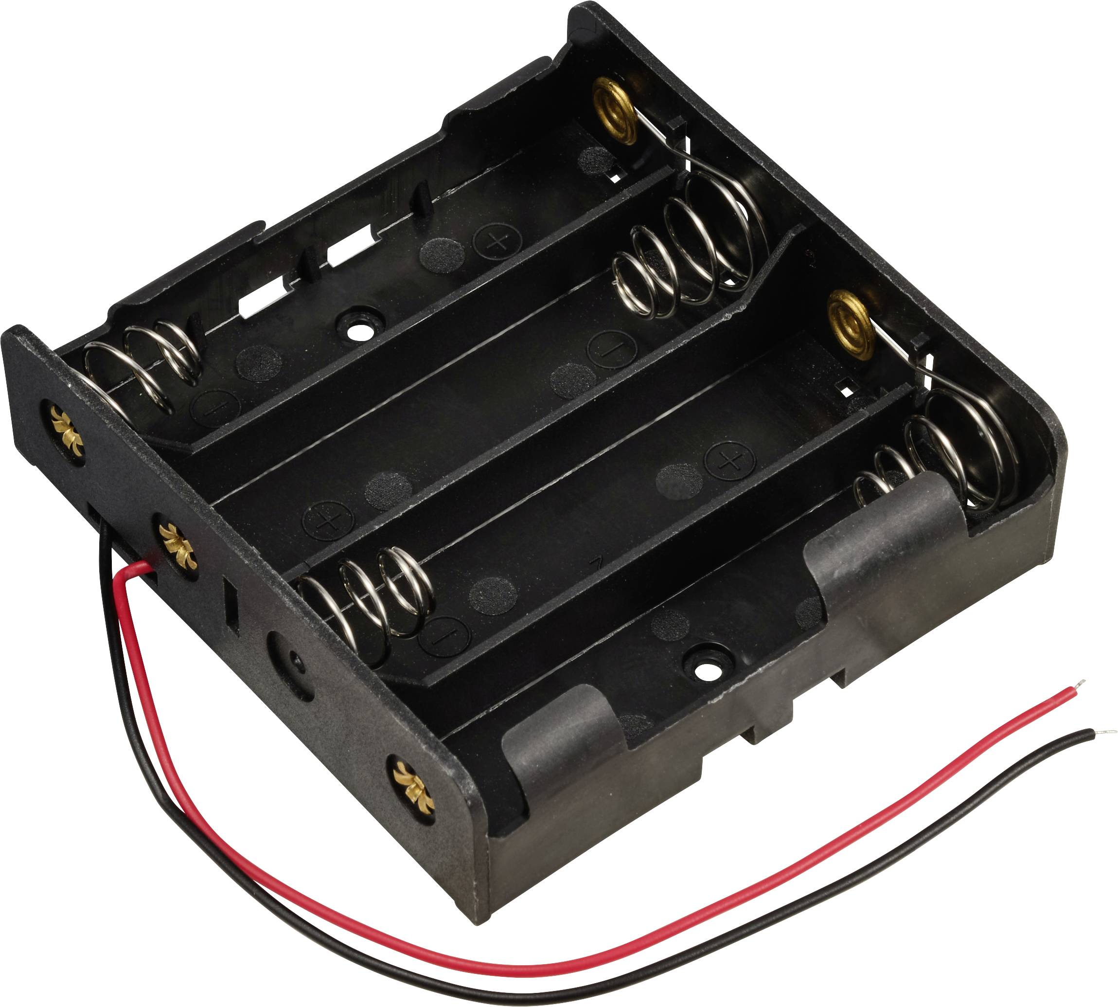 TRU COMPONENTS TC-13220716 Battery tray 4x 18650 Cable (L x W x H) 76 x 79 x 21 mm