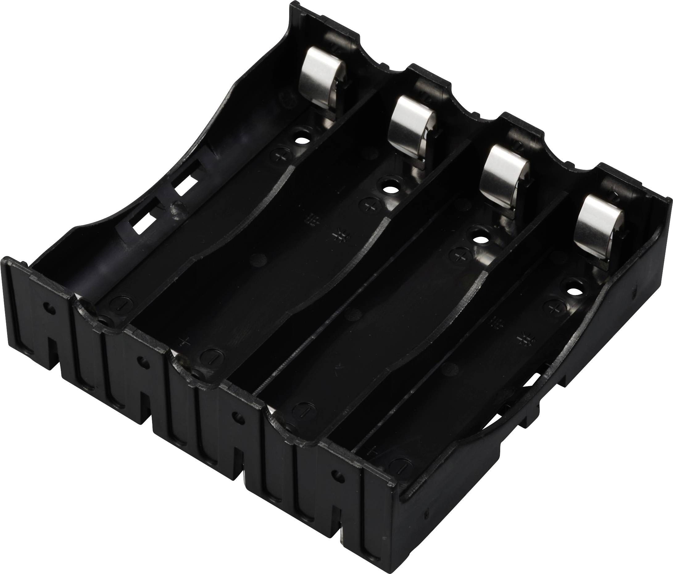 TRU COMPONENTS TC-13220720 Battery tray 4x 18650 Pin contact (L x W x H) 78 x 79 x 21 mm
