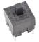 'Black, rectangular 10-pole selector switch with raised inscription: "PAT." and "MADE IN DENMARK".'