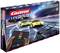 'Carrera Hybrid' toy packaging displays a slot car racing track with two cars, a control unit, and highlighted app functionality for hybrid play.