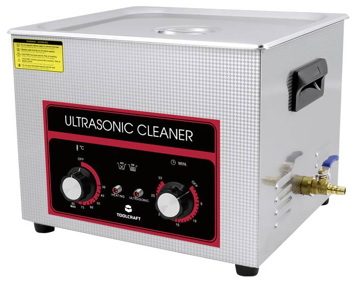 TOOLCRAFT USC-1500 Ultrasonic cleaner Office supplies, Jewelry, Workshop 360 W 15 l Heating, With cleaning basket