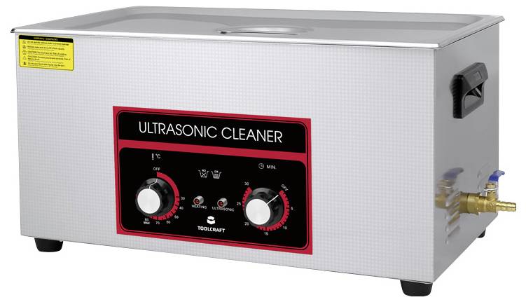 TOOLCRAFT USC-2200 Ultrasonic cleaner Office supplies, Jewelry, Workshop 480 W 22 l Heating, With cleaning basket