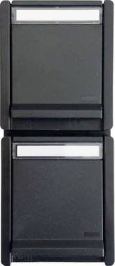 N & L 27653  Two gang socket Complete Surface-mount  Black 1 pc(s)
