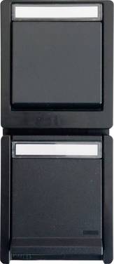 N & L 27633  Switch/socket combo Complete Surface-mount  Black 1 pc(s)