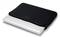 A silver laptop protrudes from a black protective case. The case rests on a flat surface.