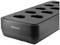 A black multi-socket power strip with several sockets, featuring the 'albrecht' logo on the side. It is robustly designed.