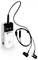 A portable hearing aid with headphones, black cable, and controls on the side. Brand visible on the front.