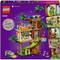 LEGO Friends Treehouse Set with green slide, swing, table and figures. Children play and decorate the colourful treehouse.