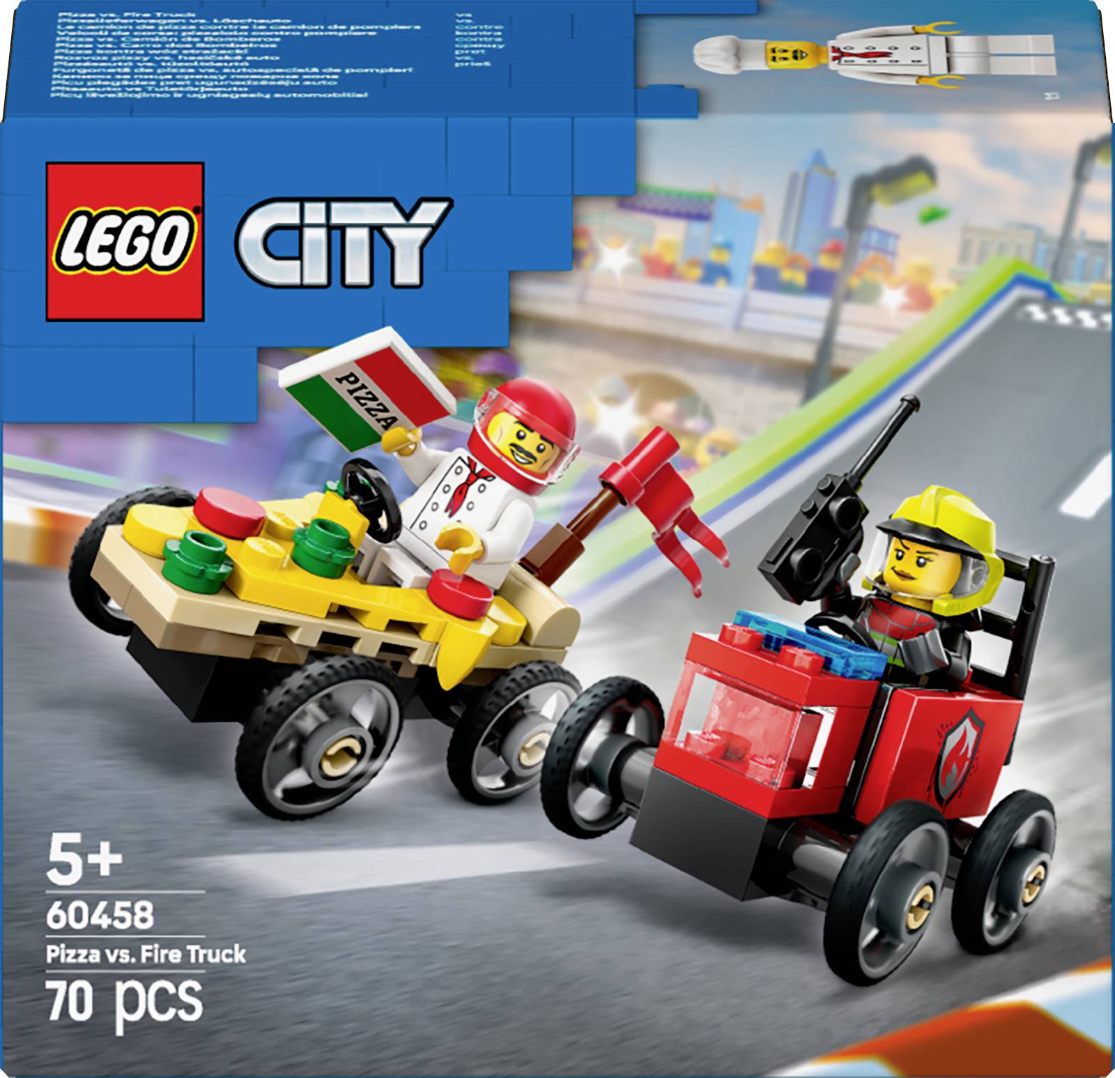 60458 LEGO® CITY Pizza delivery trolley vs. fire pit