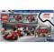 'LEGO City' Set 60443 featuring a Formula 1 workshop with a red racing car, box depicts a motor racing pit stop scene.