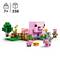Lego Set for Ages 7+, 238 Pieces: Large Pink Pig Figure, Two Small Pigs, Tree, Flowers and Two Minecraft Characters.