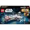 LEGO Star Wars set featuring a spaceship and minifigures on packaging. Includes details of the X-Wing Fighter and characters.