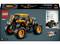 LEGO Technic Model 42199: A yellow and black JCB toy car with large wheels, specified as a 'Pull-Back'.