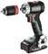Cordless drill 'Metabo BS 18 LT BL' with removable drill head, green and black, handheld power tool for screwing and drilling tasks.