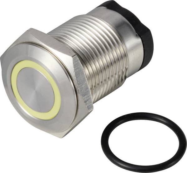 TRU COMPONENTS TC-13224172 ONPOW6316F-10ZE/Q/Y/12V/S Pushbutton 36 V DC/AC 2 A 1 x Off/(On) latch Yellow IP65 1 pc(s)
