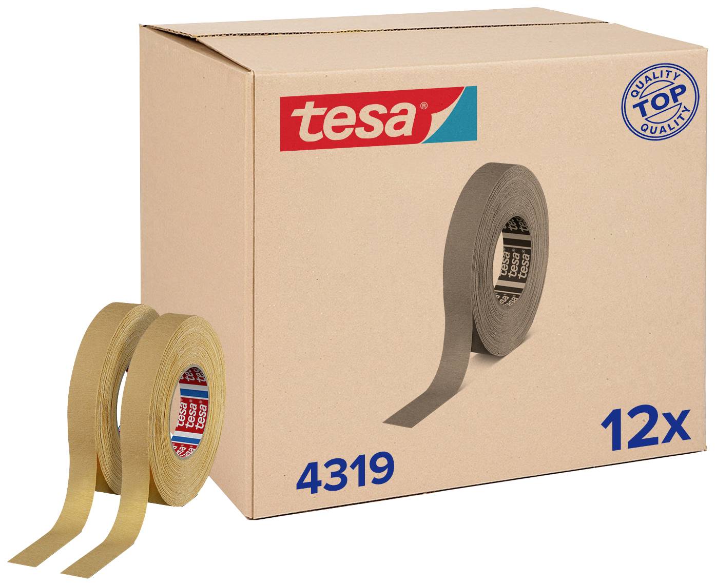 tesa tesakrepp 4319 fuer Kurven 04319-00007-00 Masking tape tesakrepp® Light brown (L x W) 50 m x 15 mm 12 pc(s)