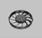 A black, round fan with multiple blades, against a grey background, well-suited for cooling or ventilation.