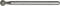 A cylindrical, silver-coloured tool with a structured cap at one end. Probably a milling tool.