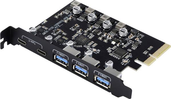 Renkforce 3+2 ports USB 3.2 2nd gen controller card USB C® (USB 3.2 2nd gen)