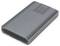 A grey external hard drive with an aluminium casing and ventilation slots on the side, suitable for data storage and backup.