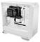 A white PC case with multiple fans on the front, suitable for cooling and installation of computer components.