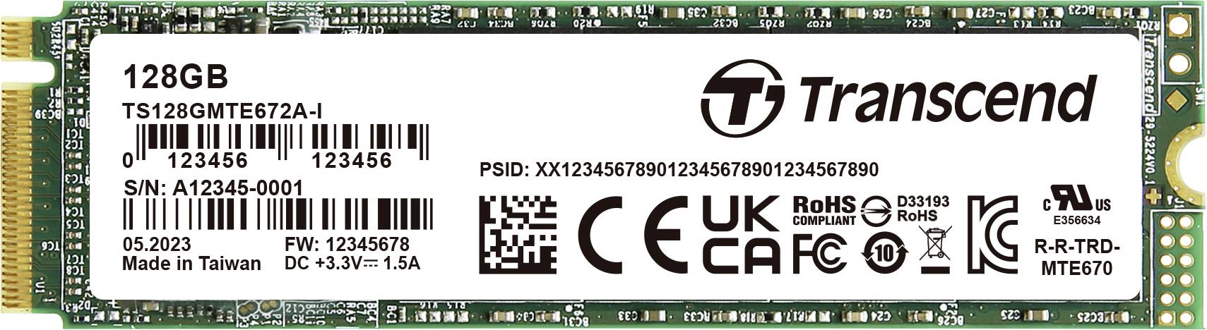 Transcend 128 GB Internal PCIe SSD TS128GMTE672AI-VS1