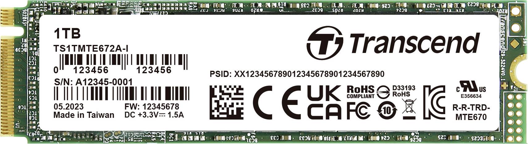 Transcend 1 TB Internal PCIe SSD TS1TMTE672AI-VS1