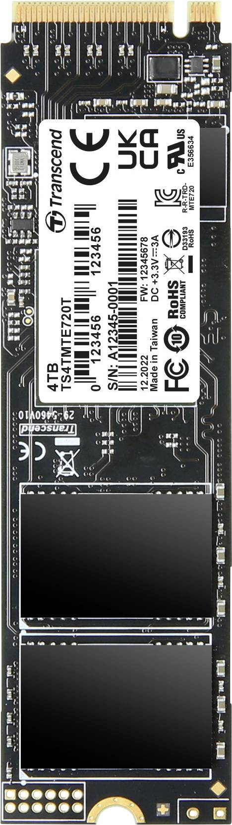 Transcend 4 TB Internal PCIe SSD TS4TMTE720T-VS1