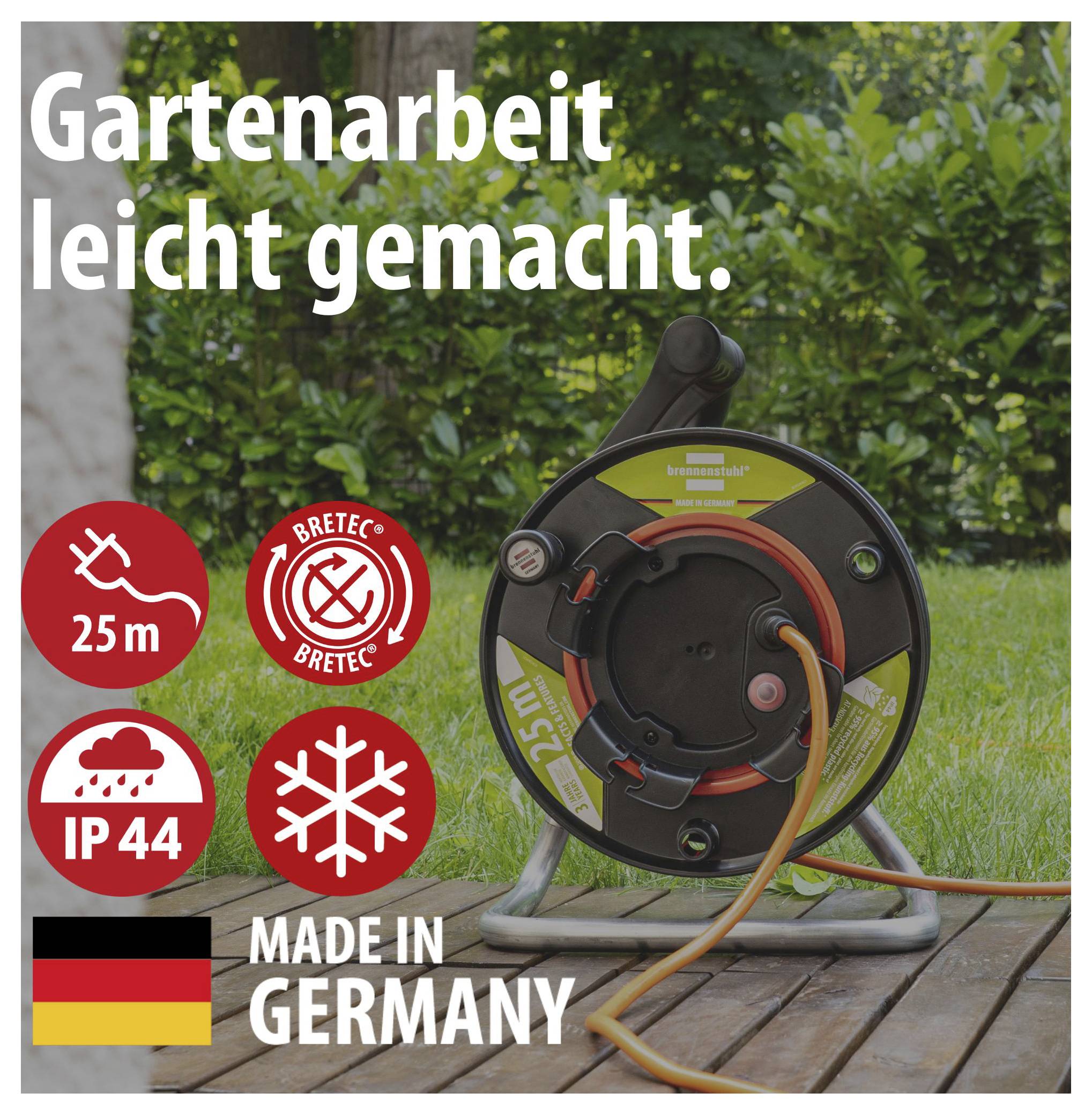Brennenstuhl 1148500 Cable reel 23 m Orange PG plug-1